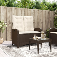 vidaXL barna polyrattan dönthető kerti pad párnával kerti bútor