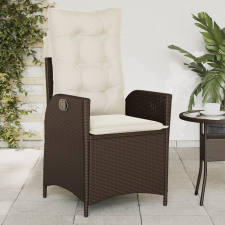 vidaXL barna polyrattan dönthető kerti szék párnákkal kerti bútor