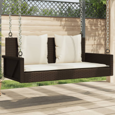 vidaXL barna polyrattan hintapad párnával 119 x 56 x 48 cm hintaágy