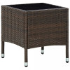 vidaXL Barna polyrattan kerti asztal 40 x 40 x 45 cm