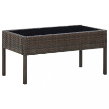 vidaXL Barna polyrattan kerti asztal 75 x 40 x 37 cm kerti bútor