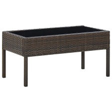 vidaXL barna polyrattan kerti asztal 75 x 40 x 37 cm kerti bútor