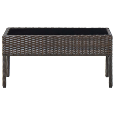 vidaXL barna polyrattan kerti asztal 75 x 40 x 37 cm (45903) kerti bútor