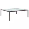 vidaXL Barna polyrattan kerti étkezőasztal 200 x 200 x 74 cm