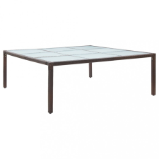 vidaXL Barna polyrattan kerti étkezőasztal 200 x 200 x 74 cm kerti bútor