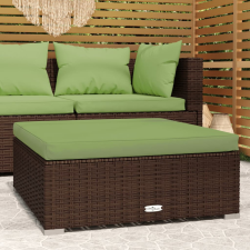 vidaXL barna polyrattan kerti lábtartó párnával 70 x 70 x 30 cm kerti bútor