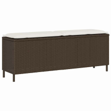 vidaXL barna polyrattan kerti pad párnával 110x30x40,5 cm kerti bútor
