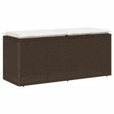 vidaXL barna polyrattan kerti pad párnával 110x40x44 cm kerti bútor