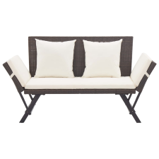 vidaXL barna polyrattan kerti pad párnával 176 cm (317182) kerti bútor