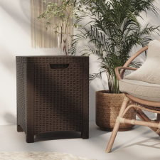 vidaXL barna polyrattan kerti tárolóláda 39 x 39 x 46 cm kerti tárolás