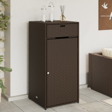 vidaXL barna polyrattan kerti tárolószekrény 55 x 55 x 111 cm kerti tárolás