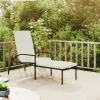 vidaXL Barna polyrattan napozóágy lábtartóval