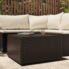 vidaXL barna polyrattan négyzet alakú kerti dohányzóasztal 50x50x30 cm kerti bútor