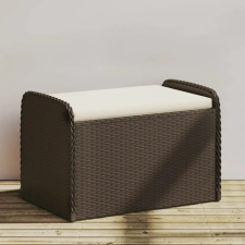 vidaXL barna polyrattan tárolópad párnával 80 x 51 x 52 cm bútor
