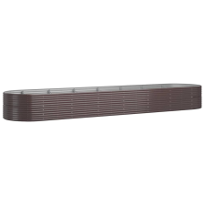 vidaXL barna porszórt acél kerti magaságyás 584x140x68 cm (319120) kerti tárolás