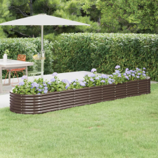 vidaXL barna porszórt acél kerti ültetőláda 368x80x36 cm bútor