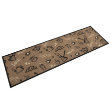 vidaXL Barna reggeli mintás mosható bársony konyhaszőnyeg 45x150 cm lakástextília