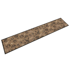 vidaXL barna reggeli mintás mosható bársony konyhaszőnyeg 60x300 cm lakástextília