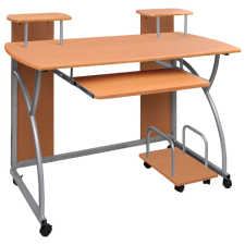 vidaXL barna szerelt fa számítógépasztal 110 x 52 x 88,5 cm íróasztal