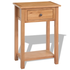 vidaXL Barna színű, tömör tölgyfa konzolasztal 50x32x75 cm bútor