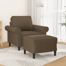 vidaXL barna szövet kanapéfotel lábtartóval 60 cm bútor