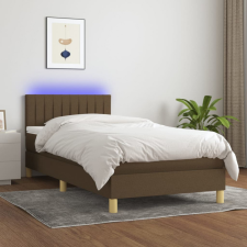 vidaXL barna szövet rugós és LED-es ágy matraccal 100x200 cm ágy és ágykellék