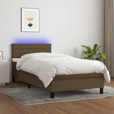 vidaXL barna szövet rugós és LED-es ágy matraccal 100x200 cm ágy és ágykellék