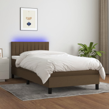 vidaXL barna szövet rugós és LED-es ágy matraccal 100x200 cm ágy és ágykellék