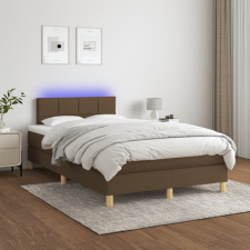 vidaXL barna szövet rugós és LED-es ágy matraccal 120 x 200 cm ágy és ágykellék