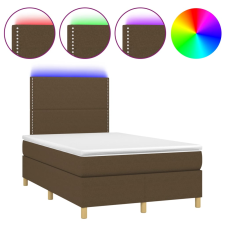 vidaXL barna szövet rugós és LED-es ágy matraccal 120x190 cm ágy és ágykellék