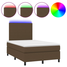 vidaXL barna szövet rugós és LED-es ágy matraccal 120x190 cm ágy és ágykellék