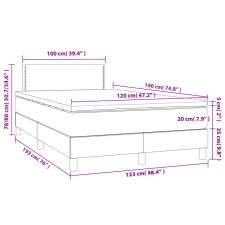 vidaXL barna szövet rugós és LED-es ágy matraccal 120x190 cm ágy és ágykellék