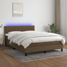 vidaXL barna szövet rugós és LED-es ágy matraccal 140x190 cm ágy és ágykellék