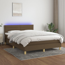 vidaXL barna szövet rugós és LED-es ágy matraccal 140x190 cm ágy és ágykellék