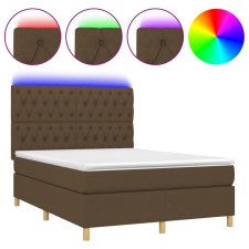 vidaXL barna szövet rugós és LED-es ágy matraccal 140x190 cm (3135672) ágy és ágykellék