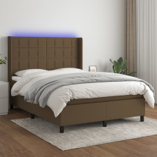 vidaXL barna szövet rugós és LED-es ágy matraccal 140x200 cm ágy és ágykellék