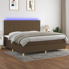 vidaXL barna szövet rugós és LED-es ágy matraccal 200x200 cm ágy és ágykellék