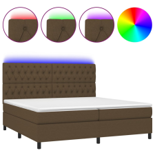 vidaXL barna szövet rugós és LED-es ágy matraccal 200x200 cm ágy és ágykellék