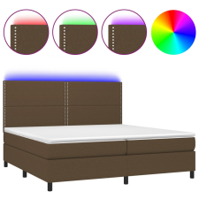 vidaXL barna szövet rugós és LED-es ágy matraccal 200x200 cm ágy és ágykellék