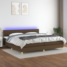vidaXL barna szövet rugós és LED-es ágy matraccal 200x200 cm ágy és ágykellék