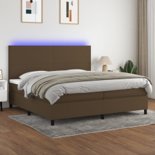 vidaXL barna szövet rugós és LED-es ágy matraccal 200x200 cm ágy és ágykellék