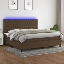 vidaXL barna szövet rugós és LED-es ágy matraccal 200x200 cm ágy és ágykellék