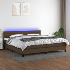 vidaXL barna szövet rugós és LED-es ágy matraccal 200x200 cm ágy és ágykellék