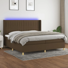 vidaXL barna szövet rugós és LED-es ágy matraccal 200x200 cm ágy és ágykellék