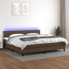 vidaXL barna szövet rugós és LED-es ágy matraccal 200x200 cm ágy és ágykellék