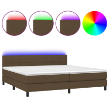 vidaXL barna szövet rugós és LED-es ágy matraccal 200x200 cm (3133184) ágy és ágykellék