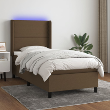 vidaXL barna szövet rugós és LED-es ágy matraccal 90x190 cm ágy és ágykellék