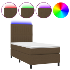 vidaXL barna szövet rugós és LED-es ágy matraccal 90x190 cm (3135000) ágy és ágykellék
