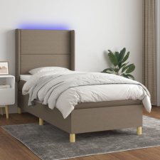 vidaXL Barna szövet rugós és LED-es ágy matraccal 90x200 cm ágy és ágykellék
