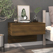 vidaXL barna tölgy falra szerelhető szerelt fa éjjeliszekrény bútor